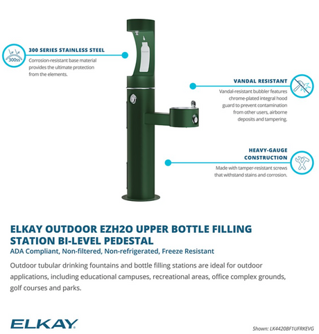 Elkay LK4420BF1U | Freestanding Bottle Filling Station | Filterless, Non-refrigerated - BottleFillingStations.com
