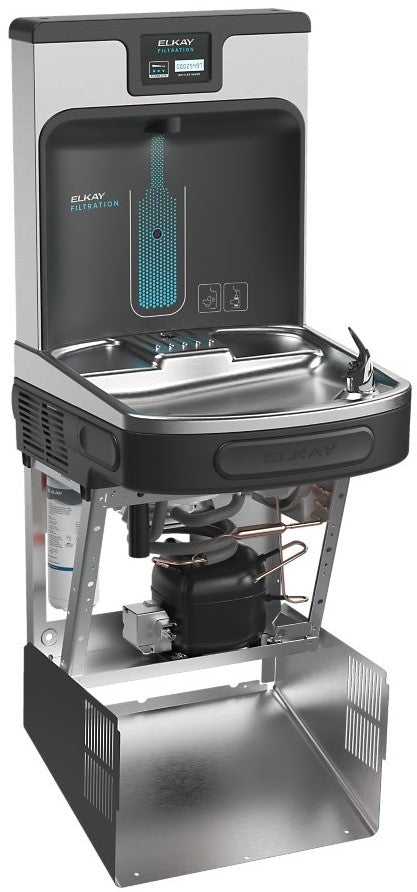 Elkay LZS8WSMP-PF | Enhanced ezH2O PFOA/PFOS Reduction Bottle Filling Station | Filtered, Refrigerated, Midnight Black