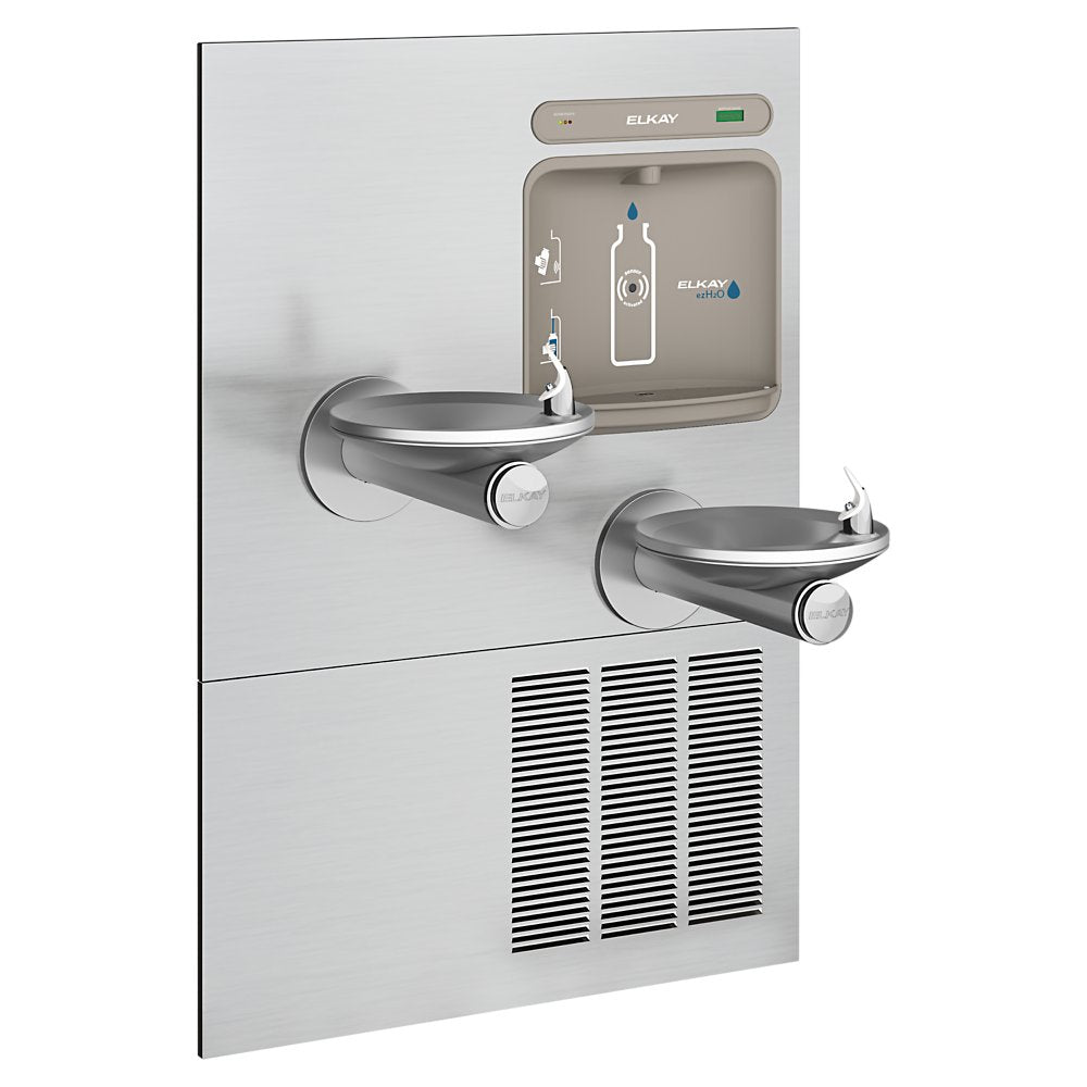 Elkay LZWS-LRPBM28K | In-wall Bottle Filling Station & SwirlFlo Fountains | Filtered, Refrigerated, Comes with Mounting Frame - BottleFillingStations.com