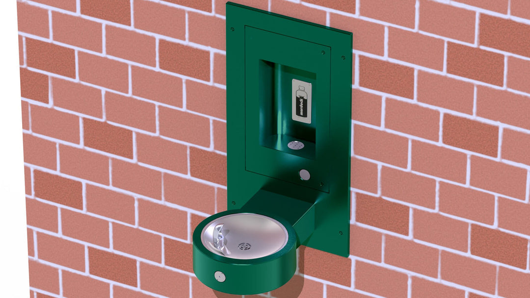 Murdock M-OBR4-GRC | Recessed Outdoor Bottle Filler with Sensor-Activated Drinking Fountain