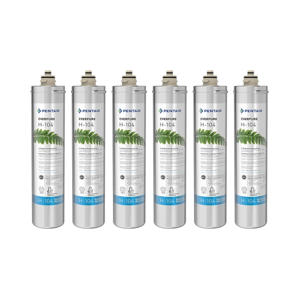 Pentair Everpure EV961216 | H-104 Replacement Filter Cartridges, 1,000 gal (6 Pack)