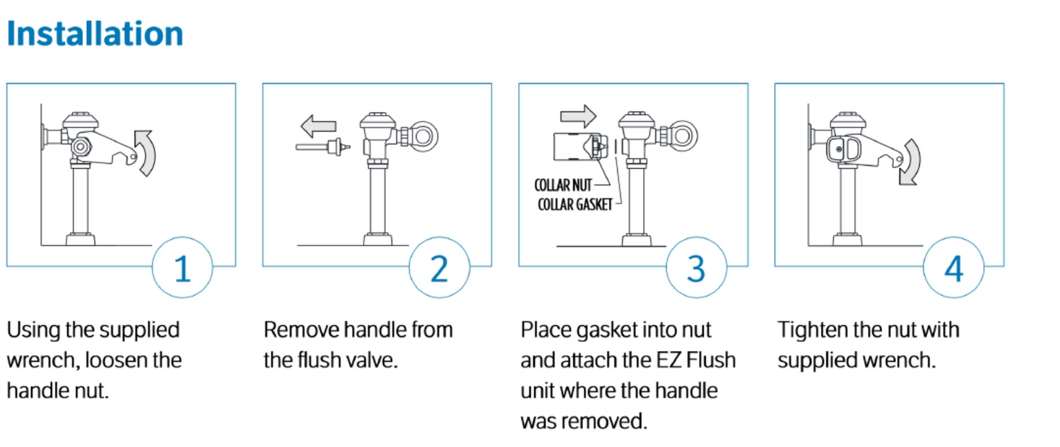 Zurn ZERK-CCP | E-Z Flush Retrofit Kit | for Water Closet or Urinal Flush Valves