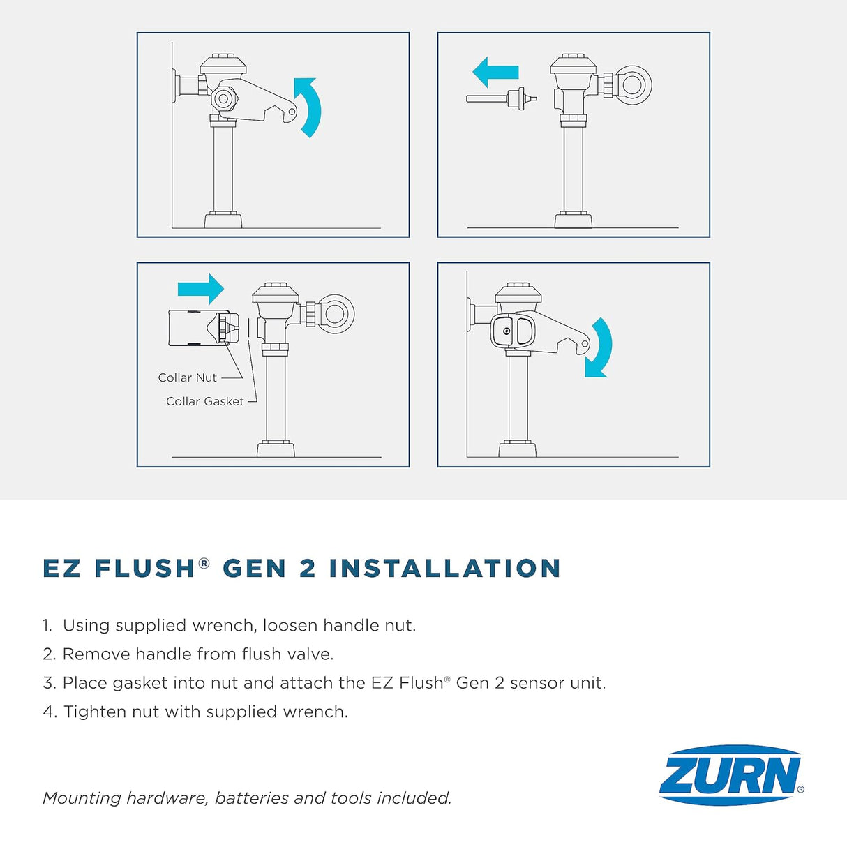 Zurn ZERK-SM | Flush Side-Mount Sensor Retrofit Kit for Water Closet or Urinal Flush Valves