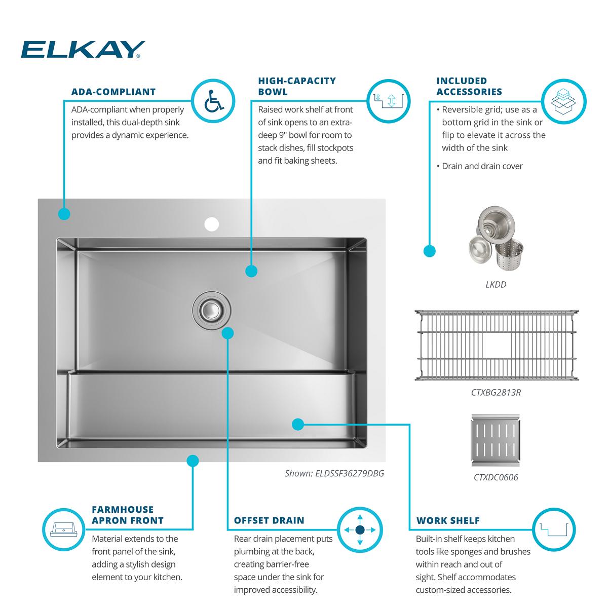 Elkay ELDSSF36279DBG