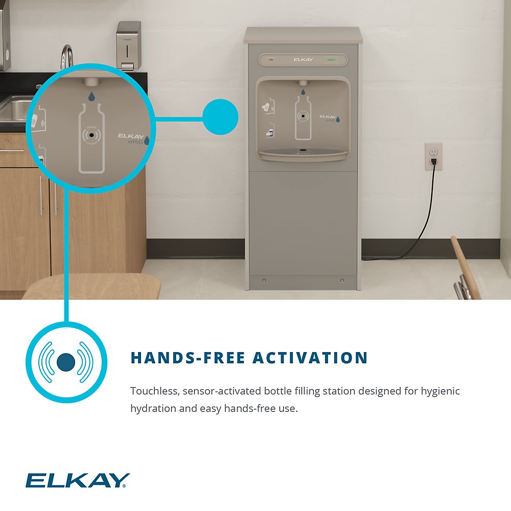 Elkay DSSBF8SP | 8.0 GPH Refrigerated Bottle Filling Station | Filtered & Hands-Free