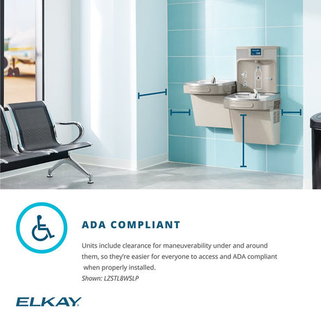 Elkay LZS8WSLP | Enhanced EZH2O Bottle Filling Station | Filtered, Refrigerated, Light Gray - BottleFillingStations.com