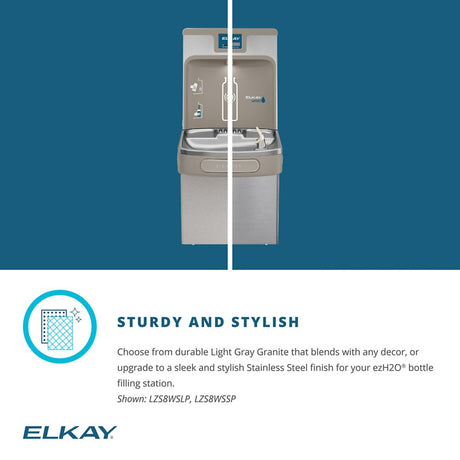 Elkay LZS8WSLP | Enhanced EZH2O Bottle Filling Station | Filtered, Refrigerated, Light Gray - BottleFillingStations.com