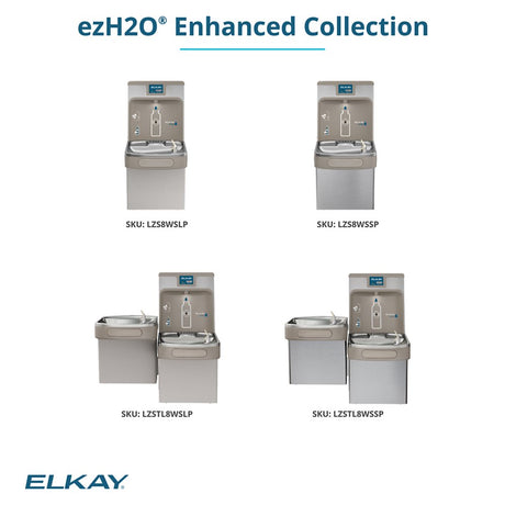 Elkay LZS8WSLP | Enhanced EZH2O Bottle Filling Station | Filtered, Refrigerated, Light Gray - BottleFillingStations.com
