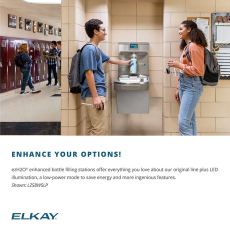 Elkay LZS8WSLP | Enhanced EZH2O Bottle Filling Station | Filtered, Refrigerated, Light Gray - BottleFillingStations.com