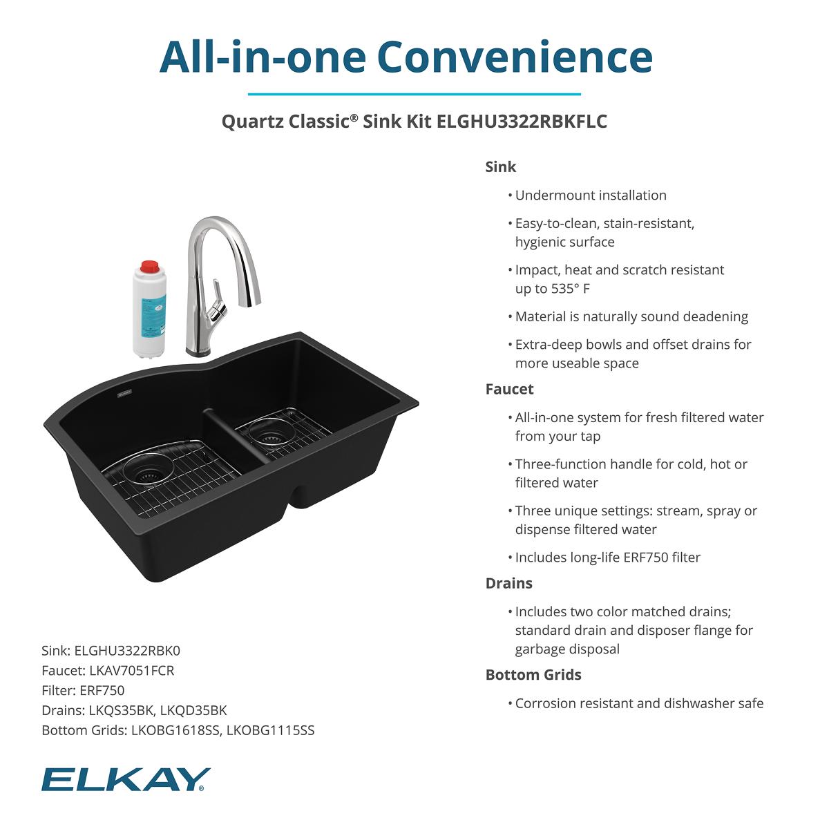 Elkay ELGHU3322RBKFLC
