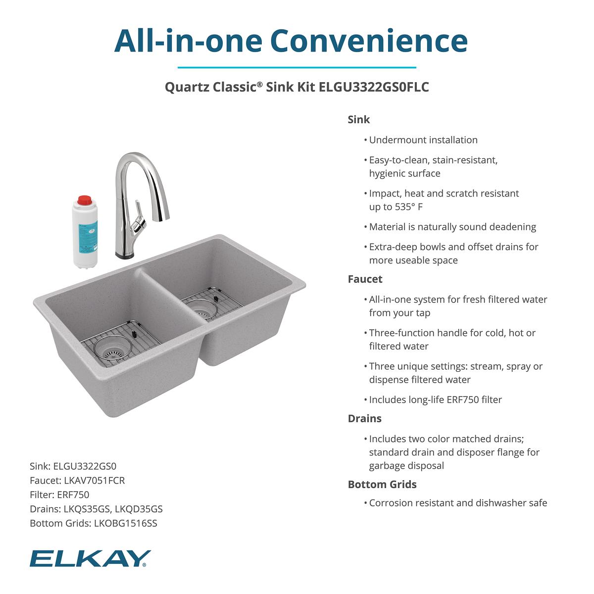 Elkay ELGU3322GS0FLC