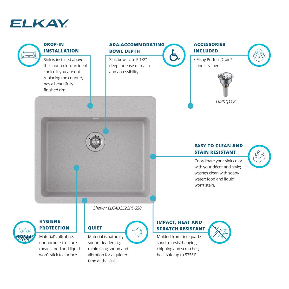 Elkay ELGAD2522PDGS0