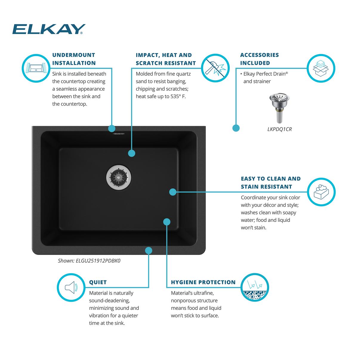 Elkay ELGU251912PDBK0