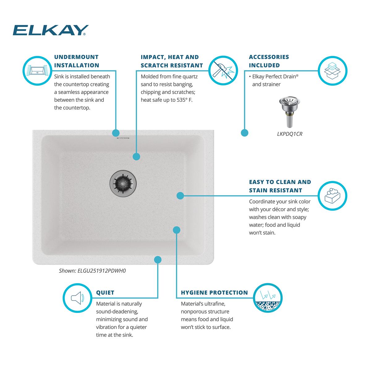 Elkay ELGU251912PDWH0