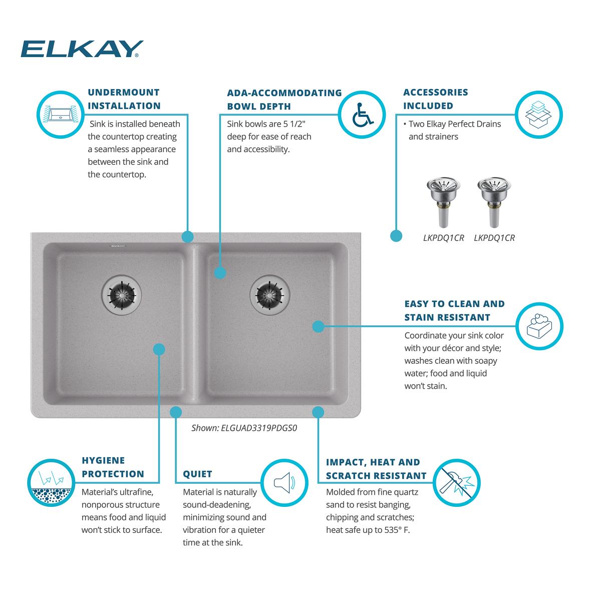 Elkay ELGUAD3319PDGS0