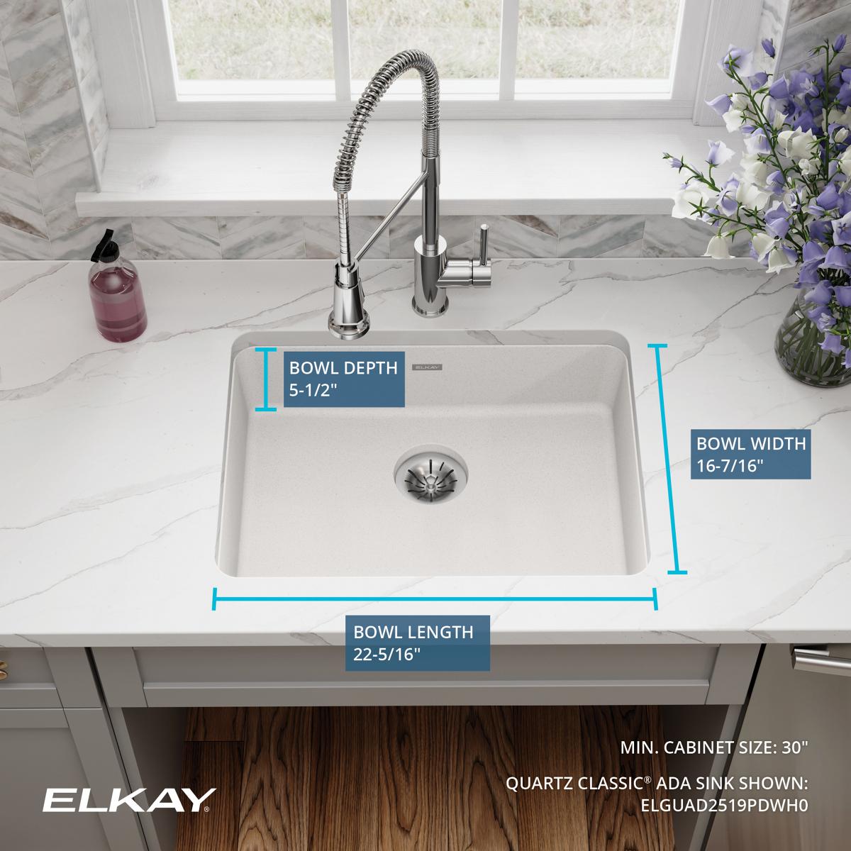 Elkay ELGUAD2519PDWH0