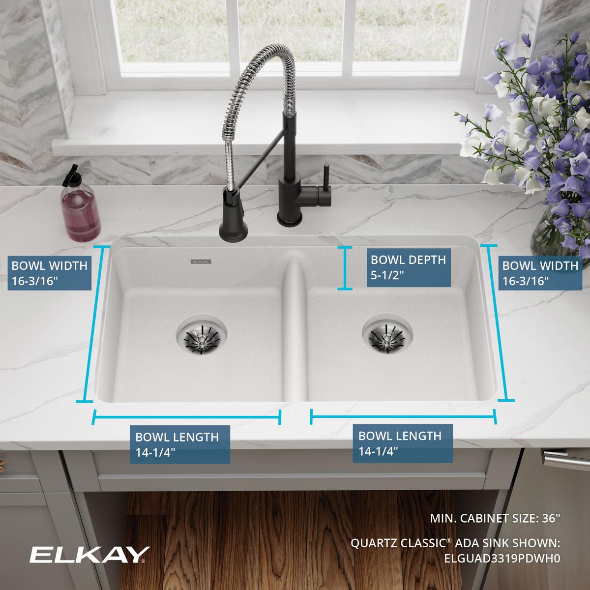 Elkay ELGUAD3319PDWH0