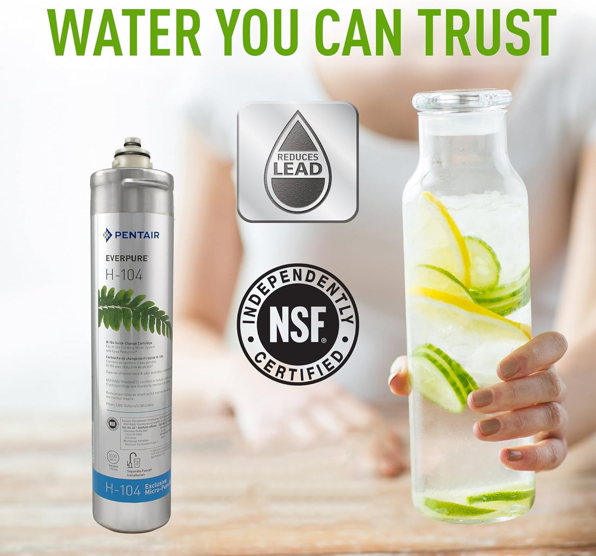 Everpure EV961211 | H-104 Quick-Change Water Filter Cartridge | 1,000 gal (1 Pack) *OPEN BOX