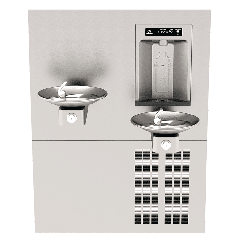 Haws 1011HSA.8 | RIVIVE Chilled Recessed Bottle Filler & Hi - Lo Fountains | 8 GPH - BottleFillingStations.com