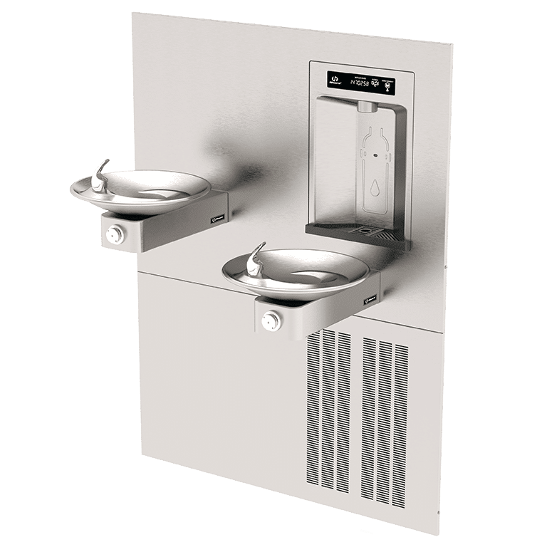 Haws 1011HSA.8 | RIVIVE Chilled Recessed Bottle Filler & Hi - Lo Fountains | 8 GPH - BottleFillingStations.com
