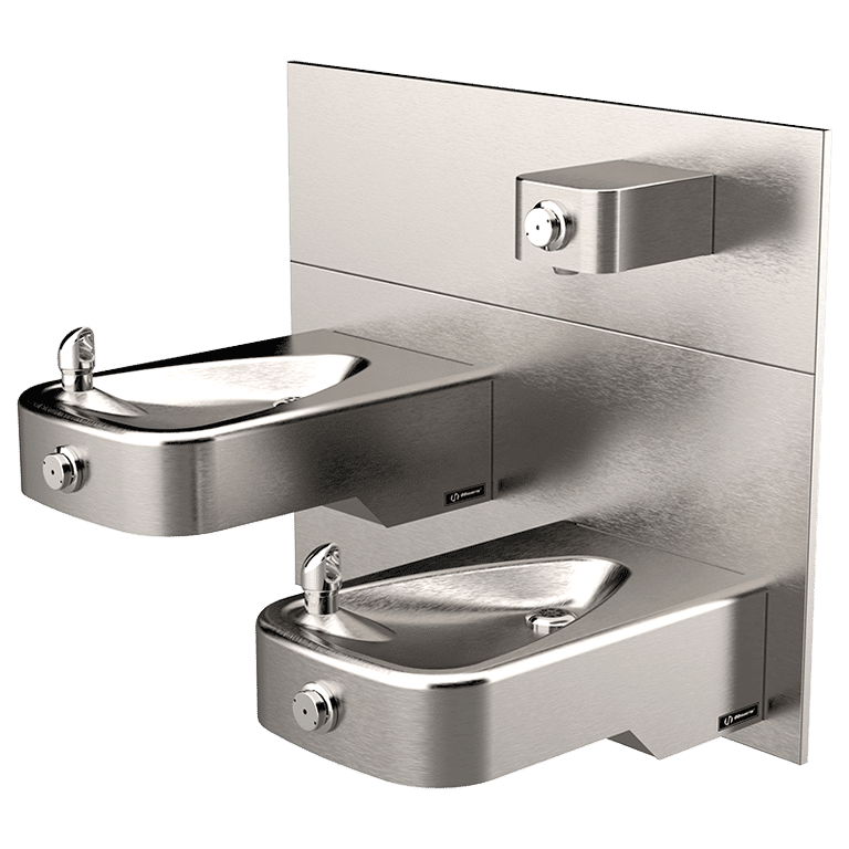 Haws 1117P | Hi - Lo Dual Fountain & Bottle Filler Bundle | 1 GPM - BottleFillingStations.com