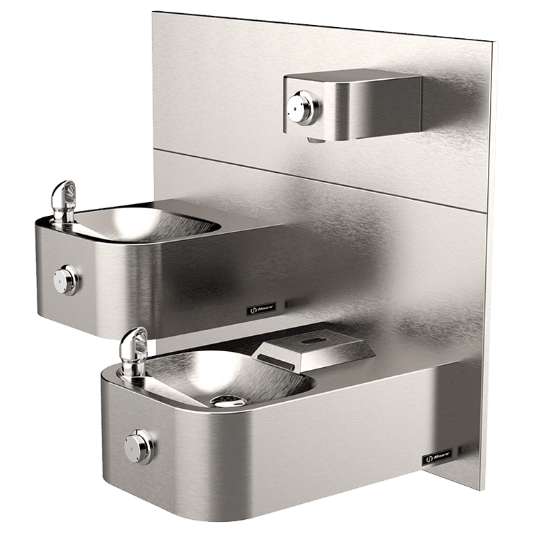 Haws 1119P | Hi - Lo Vandal - Resistant Dual Fountain & Bottle Filler | 1 GPM - BottleFillingStations.com