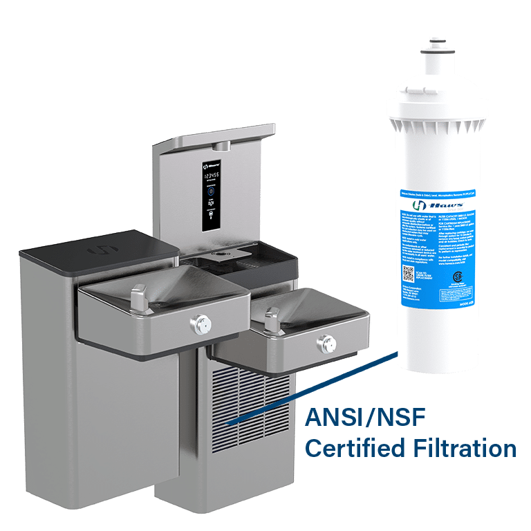 Haws 1212SFV | Vandal - Resistant Filtered Bottle Filling Station & Fountain | 8.0 GPH - BottleFillingStations.com