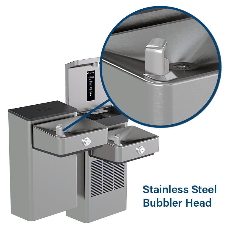 Haws 1212SFVN | Vandal - Resistant Filtered Bottle Filling Station & Dual Fountain | 1.1 GPM - BottleFillingStations.com