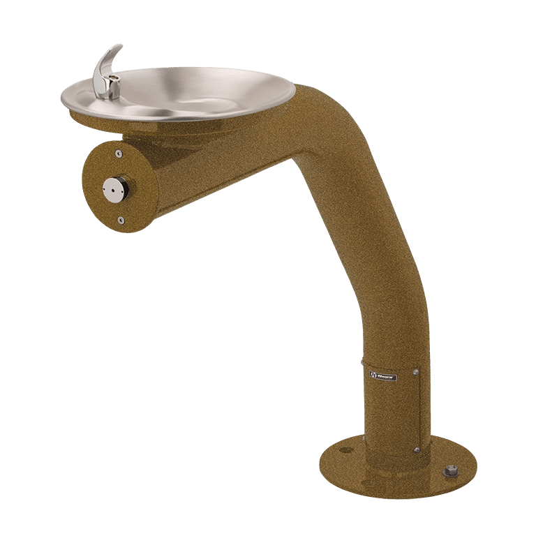 Haws 3380 | Outdoor Vandal - Resistant Steel Pedestal Fountain | 0.45 GPM - BottleFillingStations.com