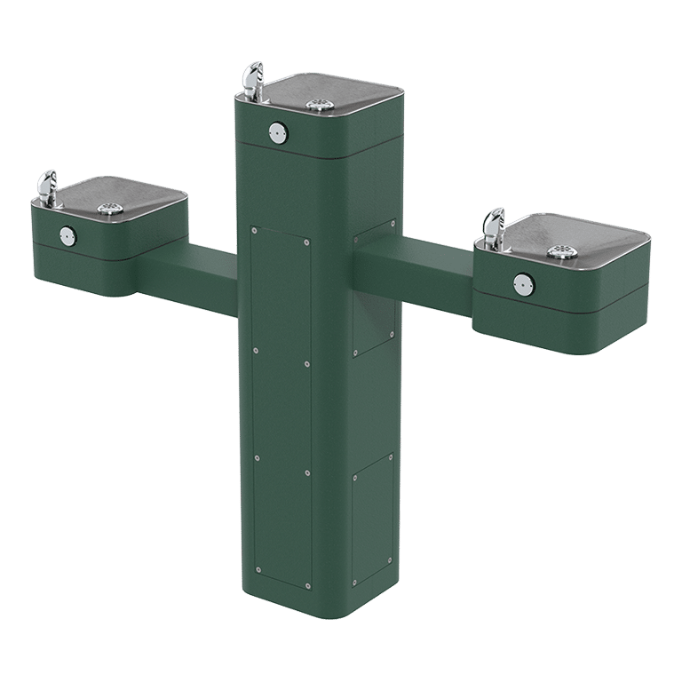 Haws 3603 | Vandal - Resistant Outdoor Stainless Steel Pedestal Fountain | 0.45 GPM - BottleFillingStations.com