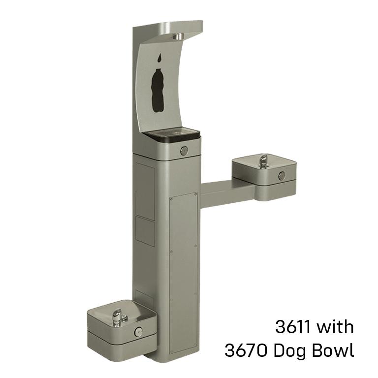 Haws 3611 | Vandal - Resistant Outdoor Pedestal Bottle Filler & Fountain | 1 GPM - BottleFillingStations.com