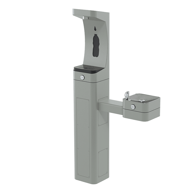 Haws 3611F | Outdoor Vandal - Resistant Bottle Filler & Fountain | 1 GPM - BottleFillingStations.com