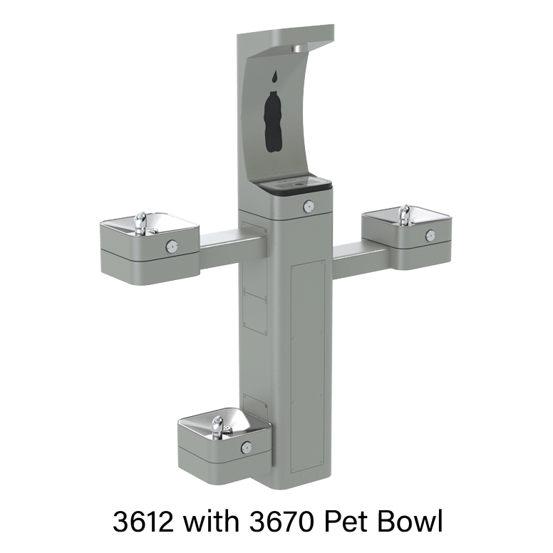 Haws 3612 | Vandal - Resistant Outdoor Bottle Filler & Drinking Fountain | 1 GPM - BottleFillingStations.com
