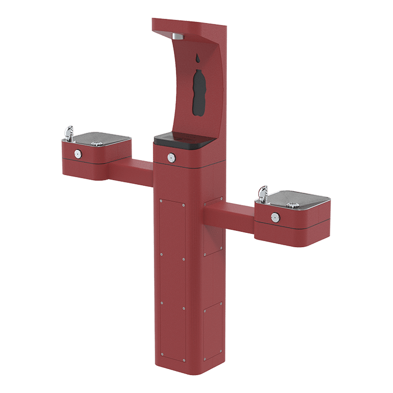 Haws 3612F | Vandal - Resistant Outdoor Filtered Bottle Filler & Dual Fountain | 1 & 0.45 GPM - BottleFillingStations.com