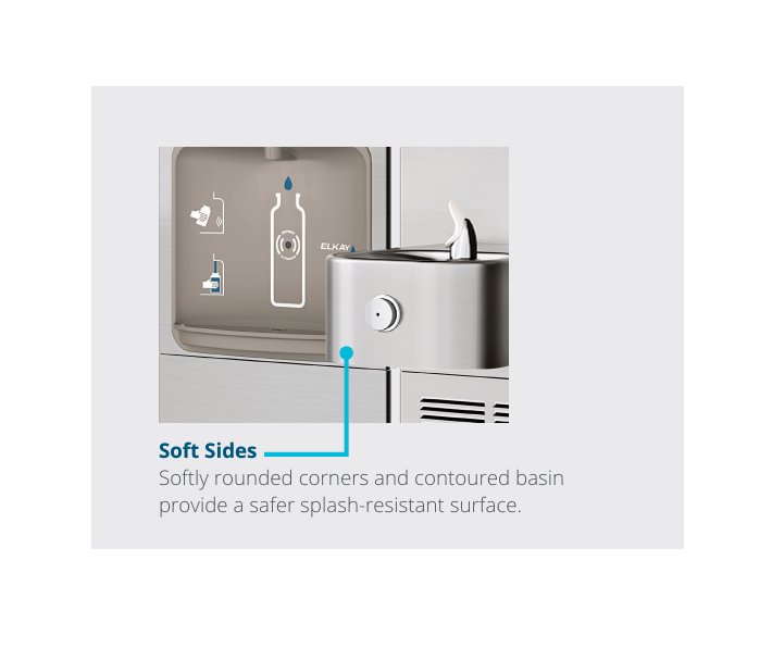 Elkay EZWS-EDFP217K | In-wall Bi-Level Bottle Filling Station | Filterless, Non-refrigerated, Soft-sides fountains, Stainless Steel
