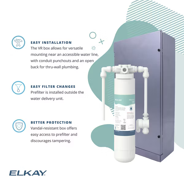 Elkay EFPF5MVRBC | WaterSentry® Vandal-Resistant 5 micron Sediment Pre-filter Filtration Kit