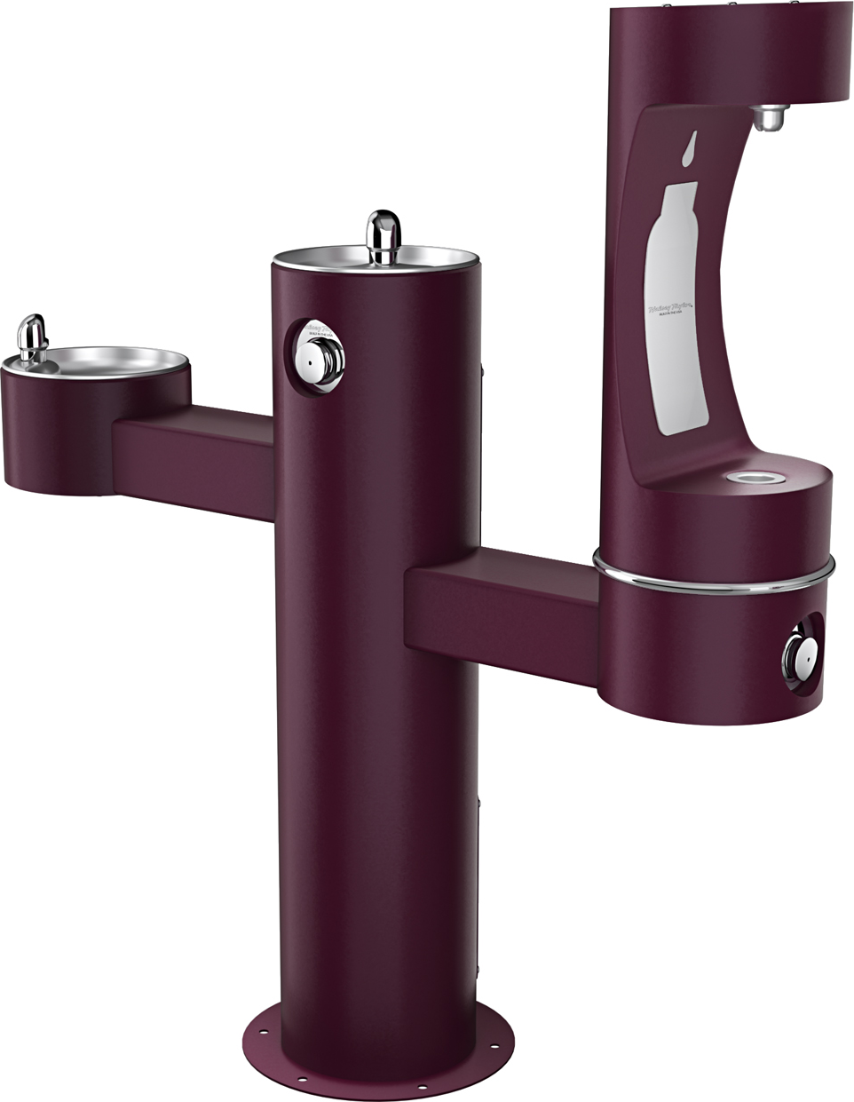 Halsey Taylor 4430BF1LFRK | Freestanding Tri-level Bottle Filling Station | Filterless, Non-refrigerated