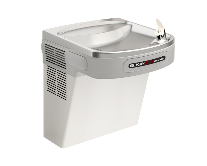 Elkay EZO8S | Wall-mount EZ-style Drinking Fountain | Filterless, Refrigerated, Hands-free, Stainless Steel - BottleFillingStations.com