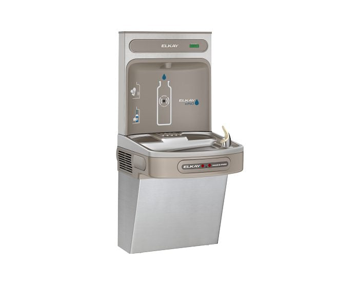 Elkay EZO8WSSK | Wall-mount Bottle Filling Station | Filterless, Refrigerated, EZ-style fountain, Hands-free, Stainless Steel