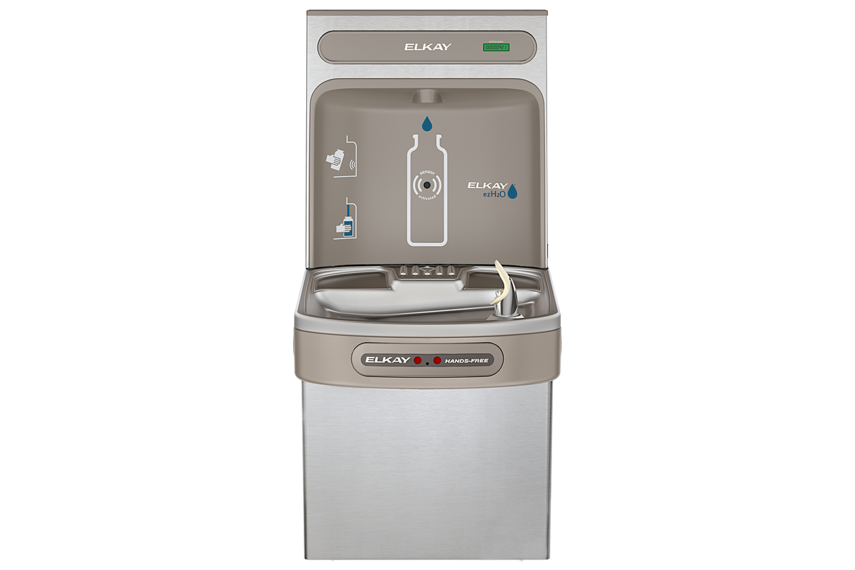 Elkay EZO8WSSK | Wall-mount Bottle Filling Station | Filterless, Refrigerated, EZ-style fountain, Hands-free, Stainless Steel