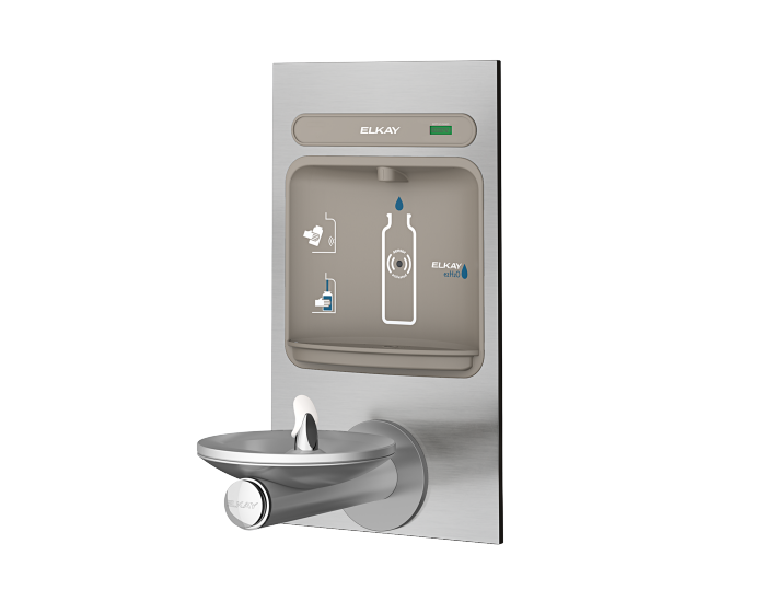 Elkay EZWS-EDFPBM114K | In-wall  Bottle Filling Station | Filterless, Non-refrigerated, SwirlFlo fountain, Stainless Steel (Comes with Mounting frame)