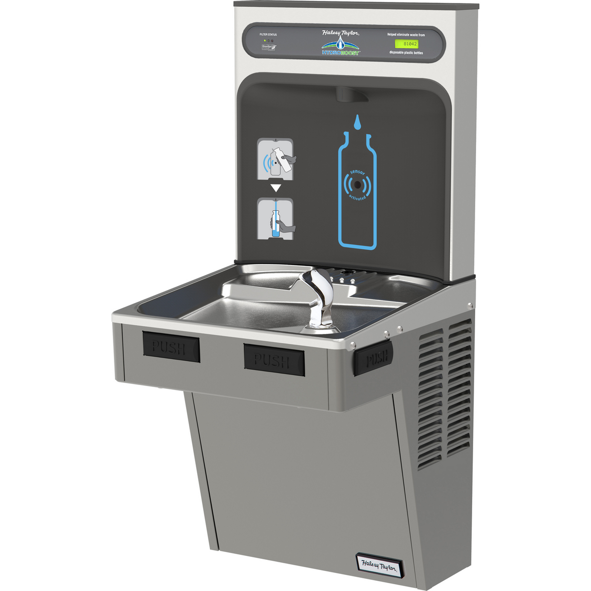 Halsey Taylor HTHB-HACG8PV-WF | Wall-mount Bottle Filling Station | Filtered, High-efficiency chiller, HAC-style fountain, Platinum Vinyl