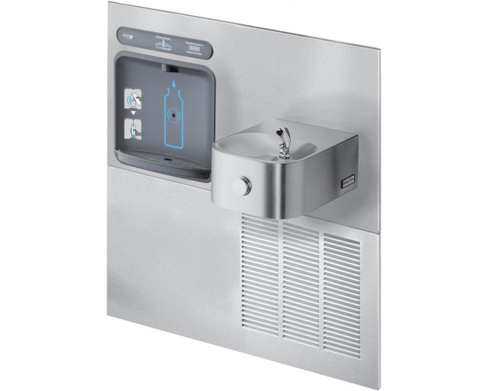Halsey Taylor HTHB HRF RF retrofit bottle filler kit filterless stainless steel color finish compatible with HRF fountains