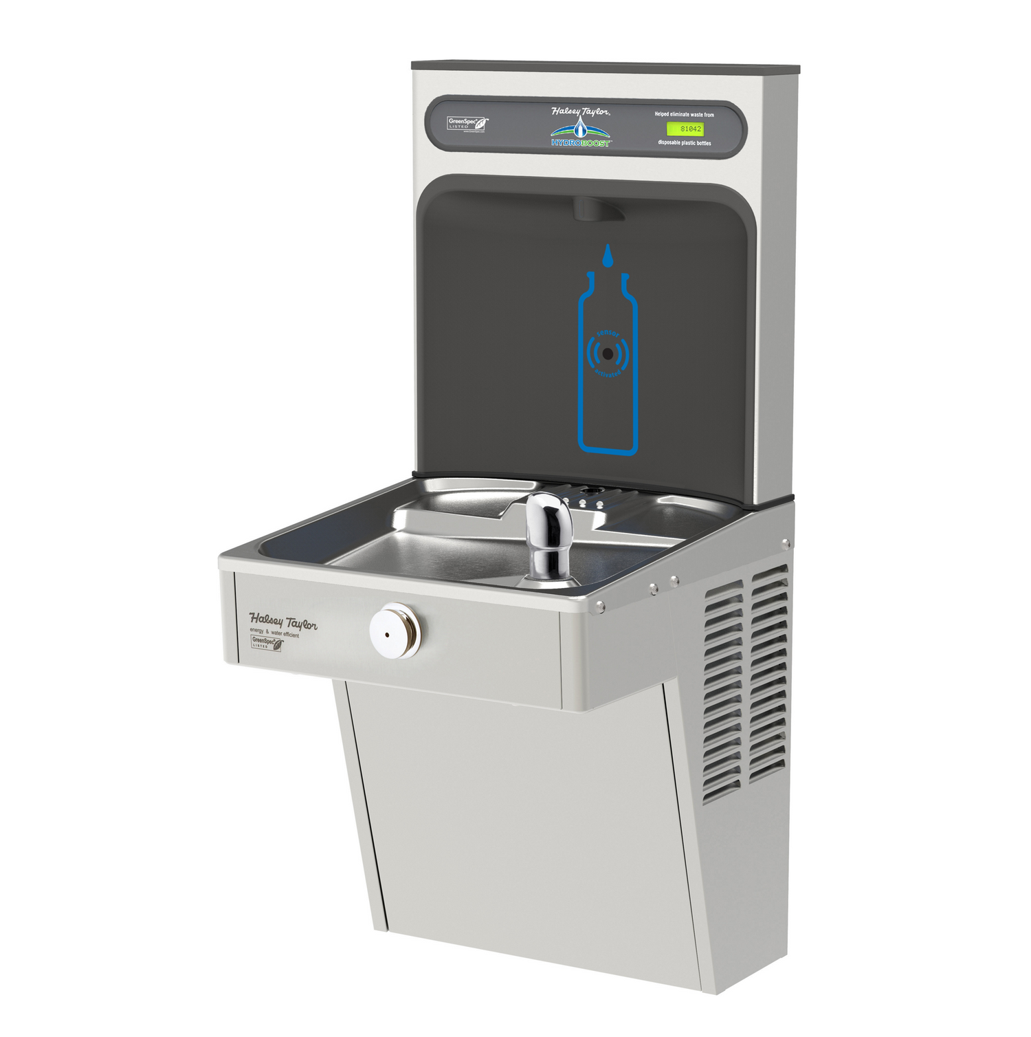Halsey Taylor HTHB-HVRGRN8-NF | Wall-mount Bottle Filling Station | Filterless, High-efficiency chiller, HVR-style fountain