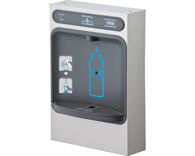 Halsey Taylor HTHBSM-WF | Surface Mount Bottle Filler | Filtered, Non-refrigerated, Fully-automatic - BottleFillingStations.com