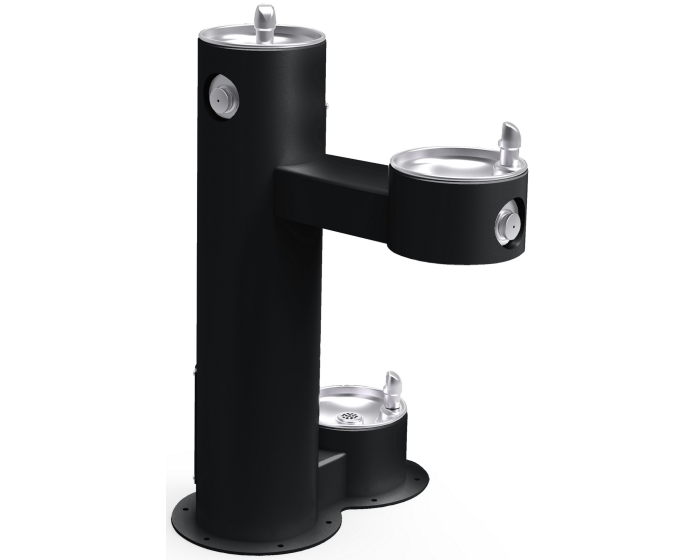 Elkay LK4420DBFRK | Freestanding Bi-level Drinking Fountain | Filterless, Non-refrigerated, Freeze-resistant, Includes a Dog-bowl / Pet fountain