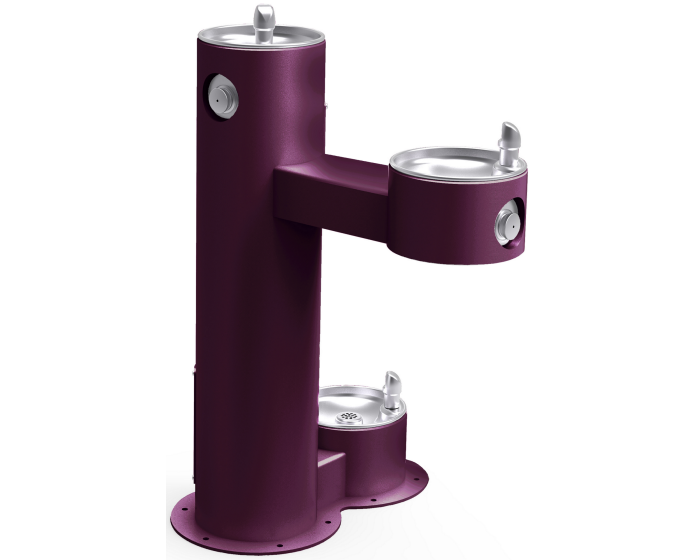 Elkay LK4420DBFRK | Freestanding Bi-level Drinking Fountain | Filterless, Non-refrigerated, Freeze-resistant, Includes a Dog-bowl / Pet fountain
