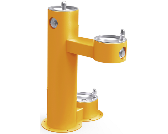 Elkay LK4420DBFRK | Freestanding Bi-level Drinking Fountain | Filterless, Non-refrigerated, Freeze-resistant, Includes a Dog-bowl / Pet fountain