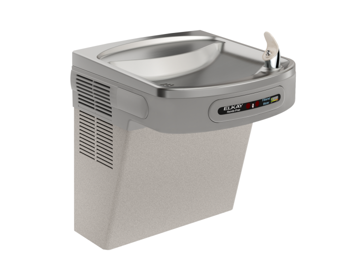 Elkay LZO8L | Wall-mount EZ-style Drinking Fountain | Filtered, Refrigerated, Hands-free, Granite Gray - BottleFillingStations.com