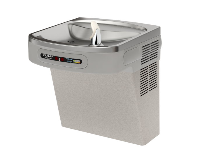 Elkay LZO8L | Wall-mount EZ-style Drinking Fountain | Filtered, Refrigerated, Hands-free, Granite Gray - BottleFillingStations.com